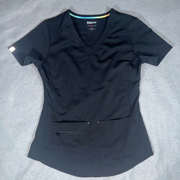 Scrubstar Tops - Scrubstar Ultimate Scrub Top Womens XS Black Medical Nurse Clinic Shirt